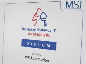 VIX najlepszym dostawcą IT dla przemysłu!